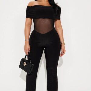 Elegant Black Off-Shoulder Jumpsuit